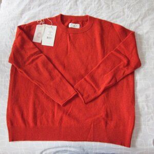 TOAST UK cashmere and wool relaxed pullover sweater Size S/M Orange with tags